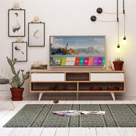 Hanah Home Glasgow Soporte de TV Roble y Blanco